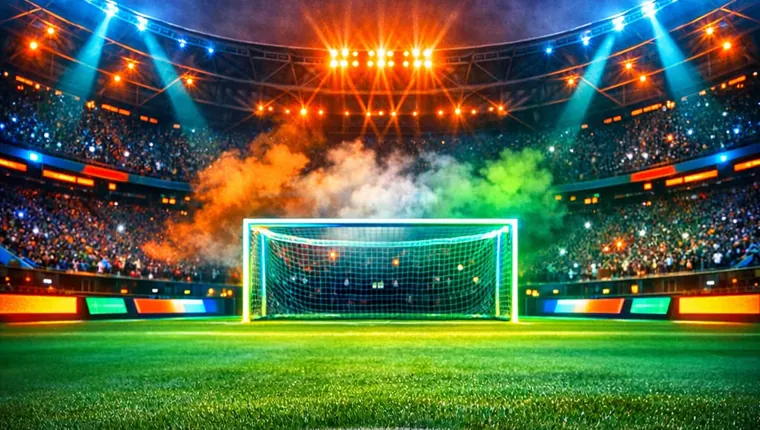Sports betting interface with a football stadium in the background